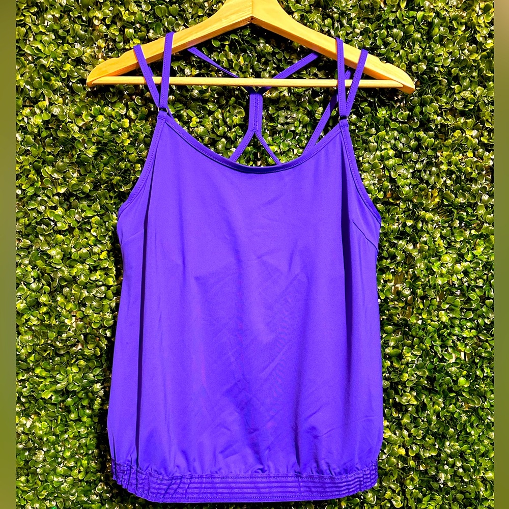 Athleta Size 36 B/C Blue Swim Tankini Top with underwire